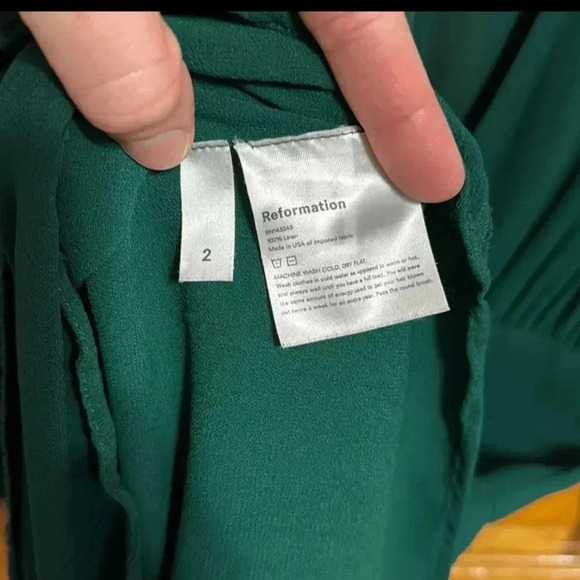 Reformation Green Ruffle Dress - Picture 5 of 7